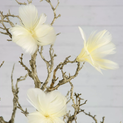 Fjær/Tråd Blomst lys gul 12 pakke - Mye Dekor