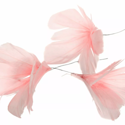 Fjær/tråd Blomst lys rosa 12 pakke - Mye dekorasjon