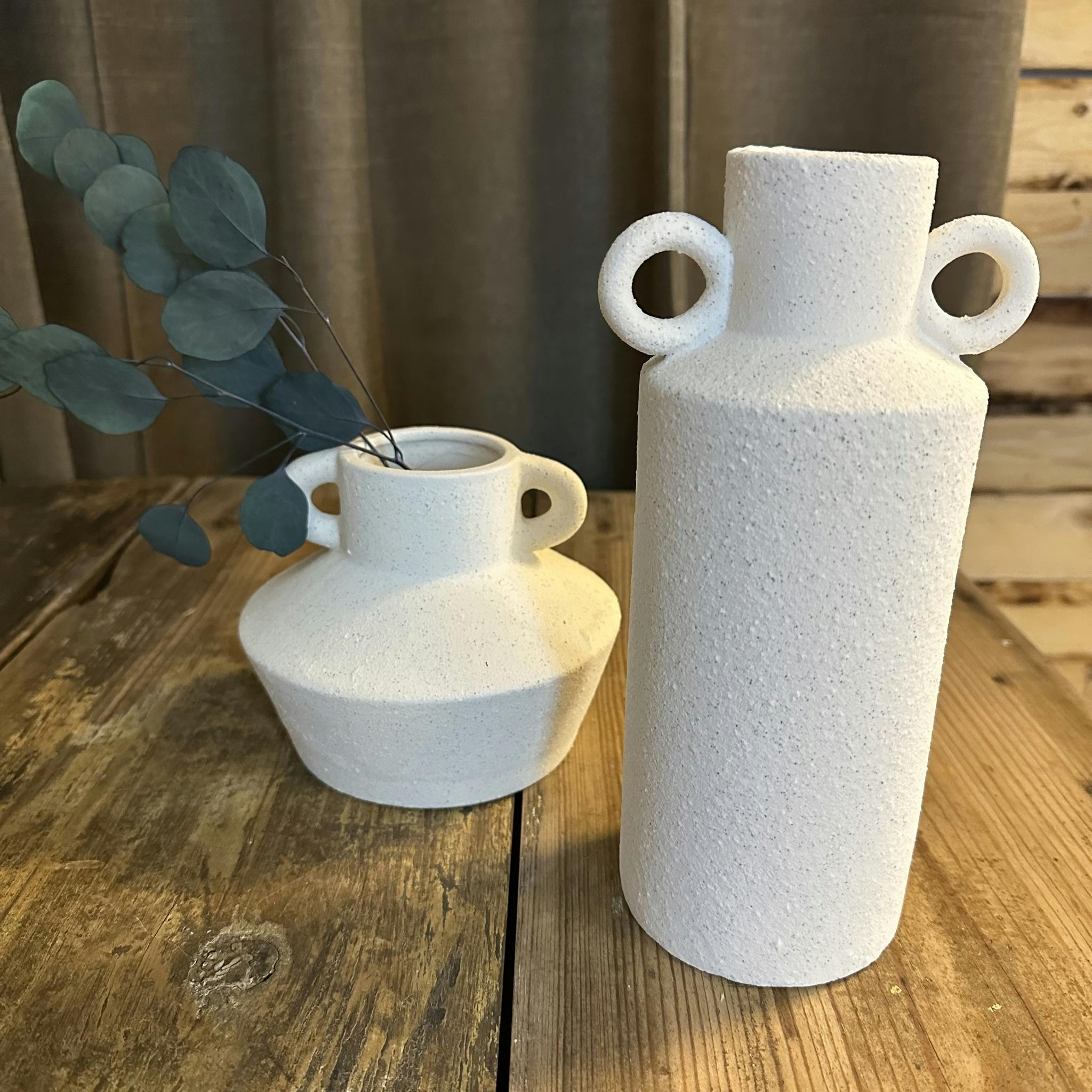 Vase, keramikk, Hvit - Stjernsund