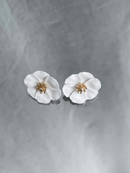 Örhängen Liten Blomma, matt vit - BOW19
