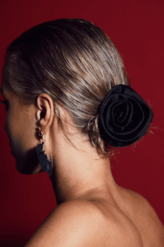 Hair clip Rose, black - BOW19