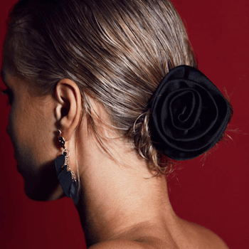 Hair clip Rose, black - BOW19