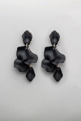 Earrings Leaf, Black matte - BOW19