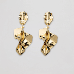 Earrings Leaf, Metallic gold - BOW19