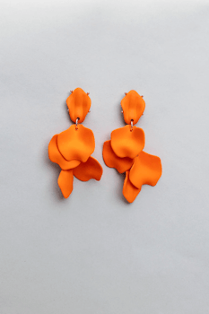 Earrings Leaf, Orange - BOW19