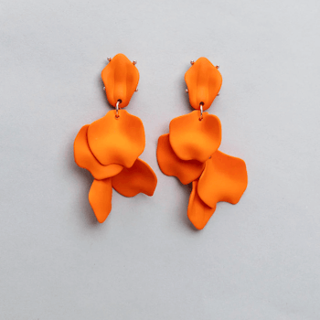 Earrings Leaf, Orange - BOW19