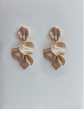 Earrings Leaf, pearl nougat - BOW19