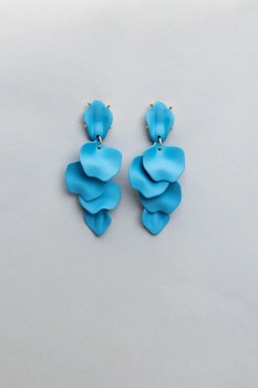 Earrings Leaf, Sky blue - BOW19