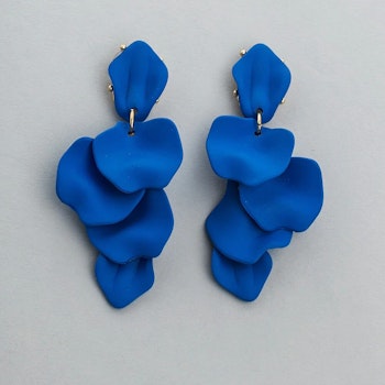 Earrings Leaf, Strong blue - BOW19