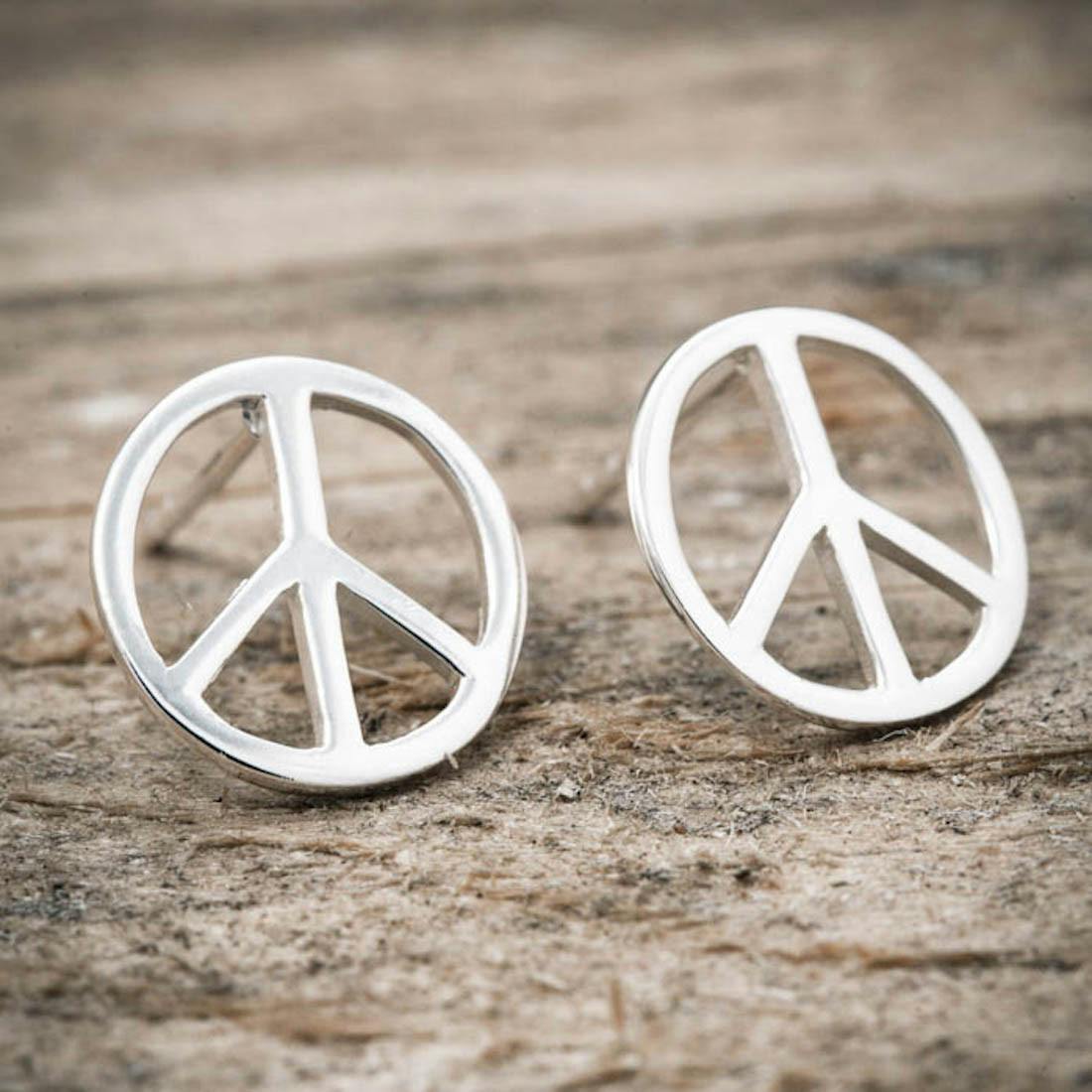 Earrings Big peace, silver - Faith