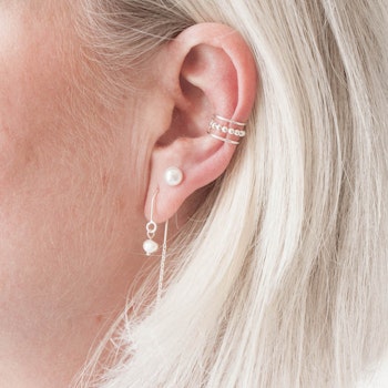 'Earrings Earcuff 3 in 1, silver - Faith