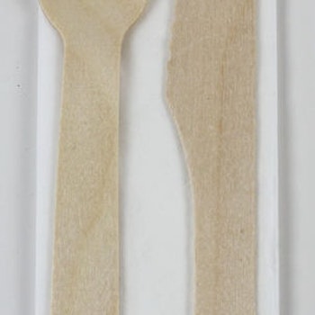 Bestick set kniv, gaffel & servett - Korgboet