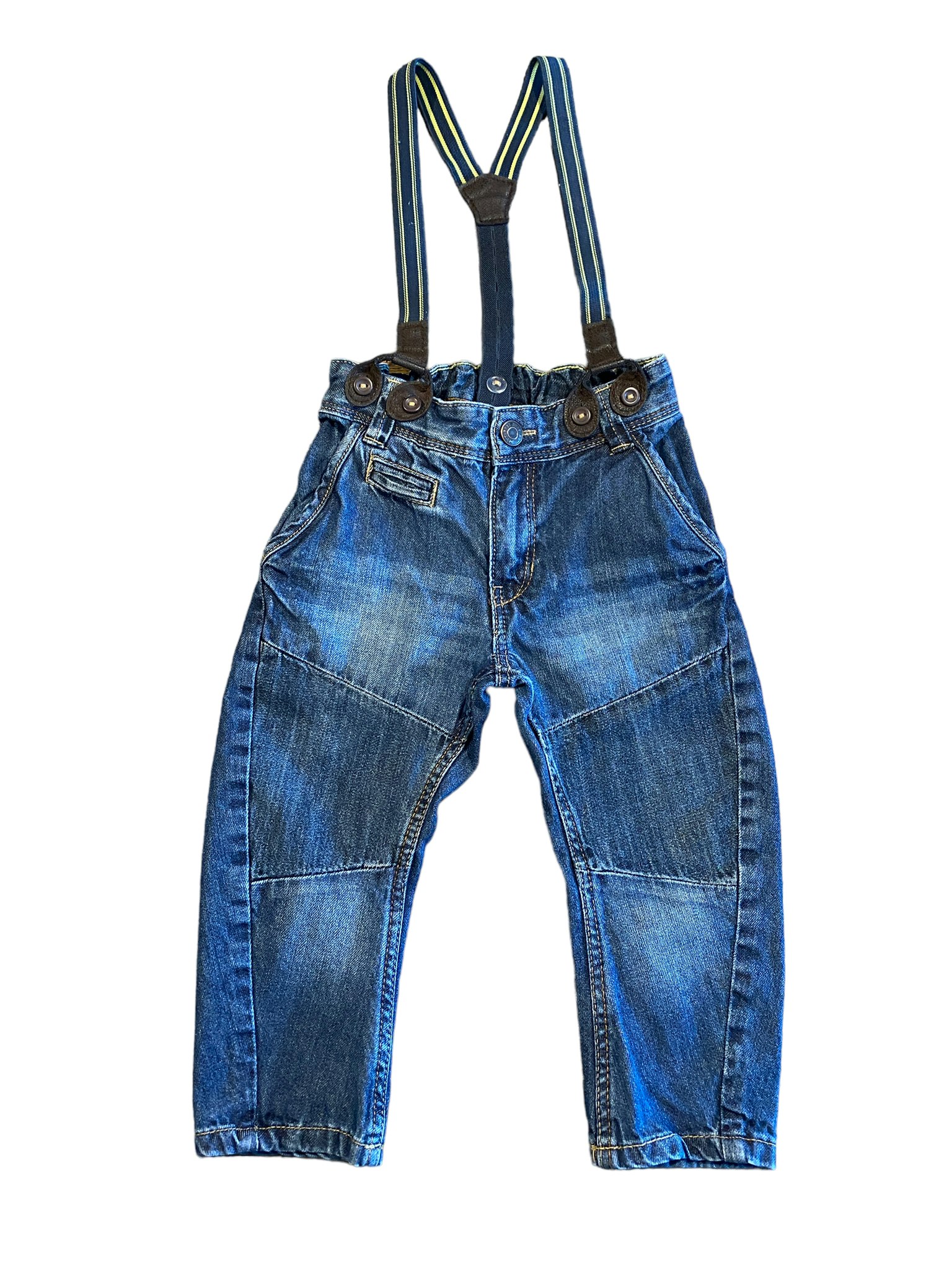 Jeans med hängslen, HM, stl 80