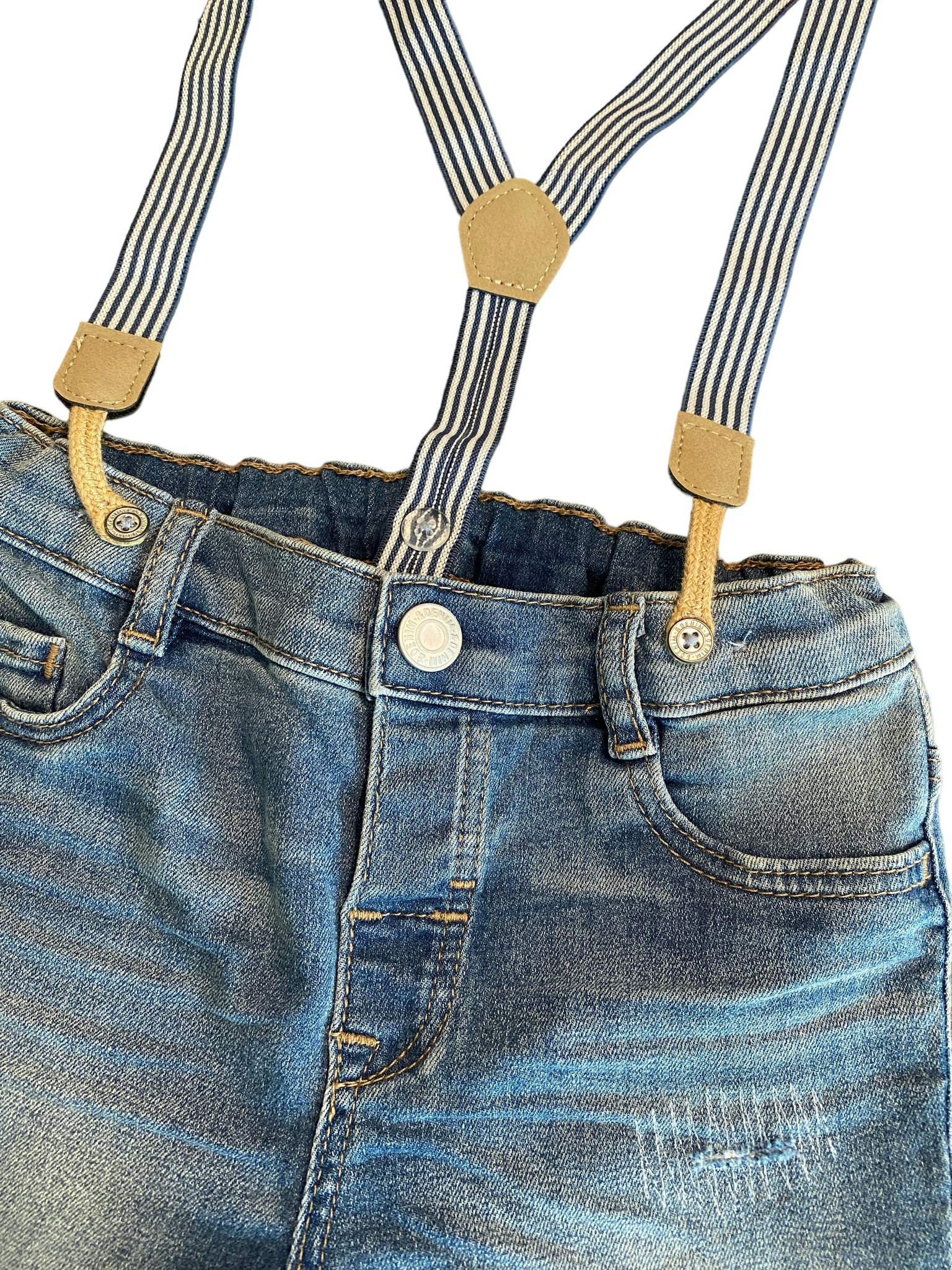 Jeansshorts med hängslen, HM, stl 92