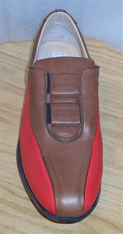 Brun/röd loafer med resårer - fabrikat José Benidel