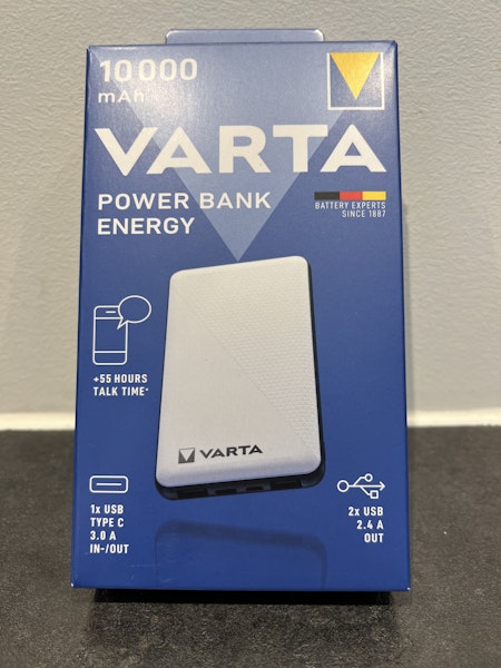Varta Power Bank - Ladda på jakten! 10000mAh, 2 USB A & 1 USB C.