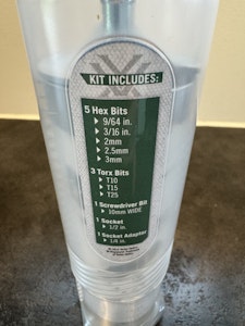 Vortex Torque Wrench, momentskruvmejsel med bits