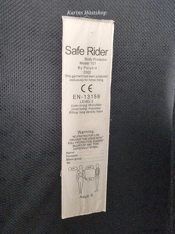 Säkerhetsväst  Safe Rider stl Vuxen Small