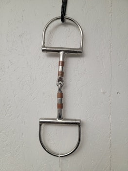 D-ringsbett 2-delat med kopparrullar 13 cm