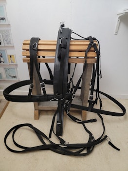 Körsele i syntet stl full/xfull .   Bröstans längd 135 cm spänne till spänne , bröstomfång 190-228 cm komlett med draglinor och baksele