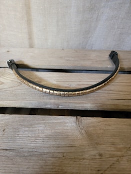 Pannband mörkbrunt med guldklinkers stl full från JH Colletion