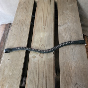 Pannband svart med mörklila stenar stl cob 40 cm