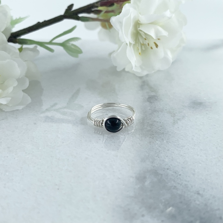 Obsidian Ring Handgjord
