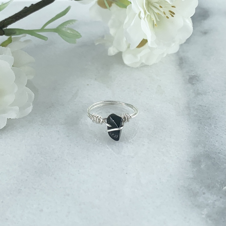 Obsidian Ring Handgjord