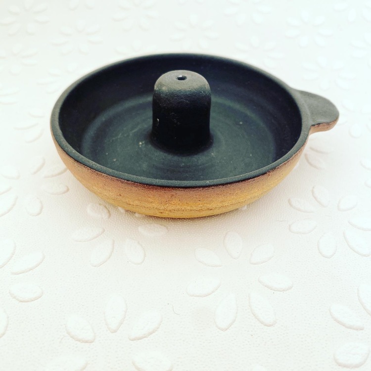 Keramik Rökelse Hållare, svensk, matt svart rökelsehållare