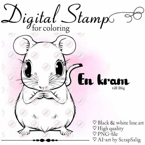Digital Stämpel - Ralph the Rat