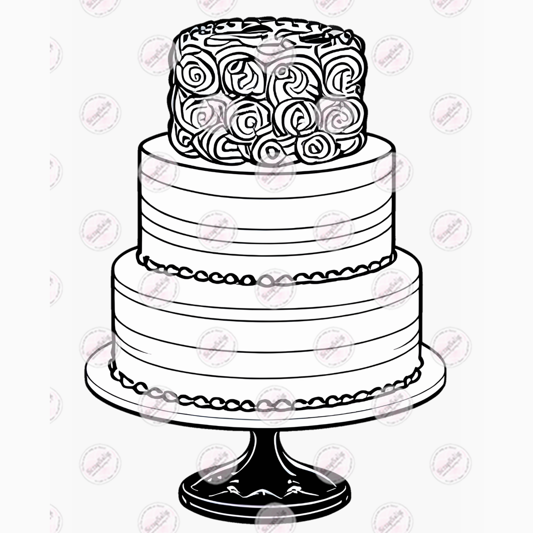 Digital Stämpel, freebie - Wedding Cake