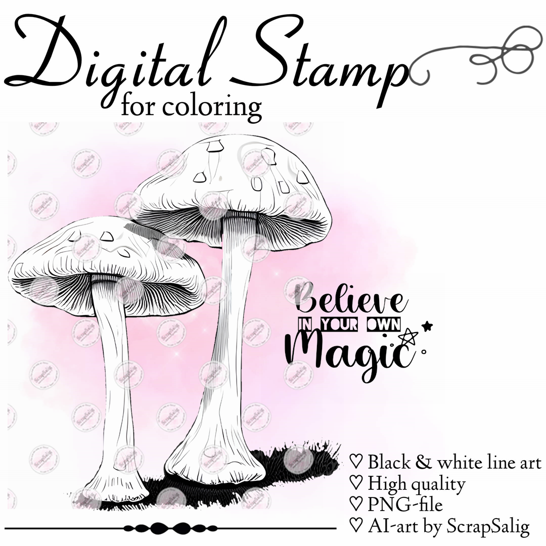 Digital Stämpel, freebie - Magic Mushrooms