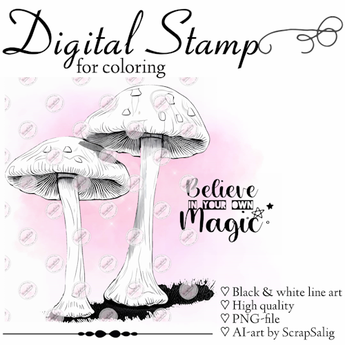 Digital Stämpel, freebie - Magic Mushrooms