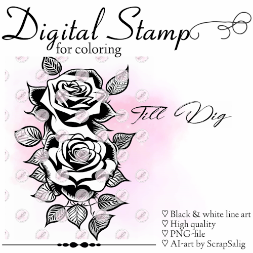 Digital Stämpel - Tattoo Roses