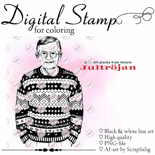 Digital stämpel, freebie - Grandpa Swag