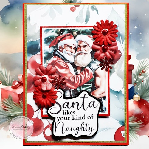 Handgjort Kort - Santa likes your kind of naughty