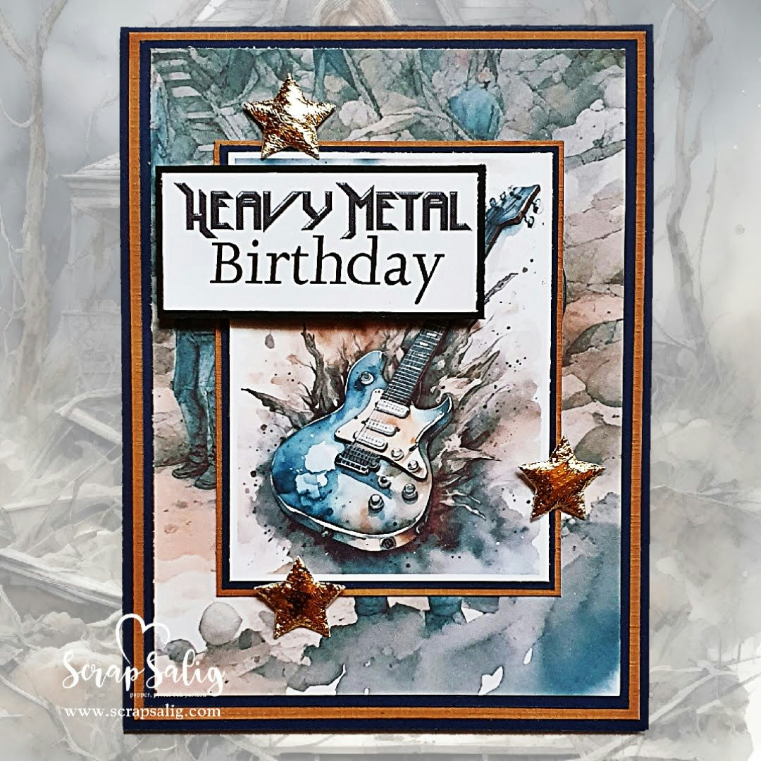 Handgjort kort - Heavy Metal birthday