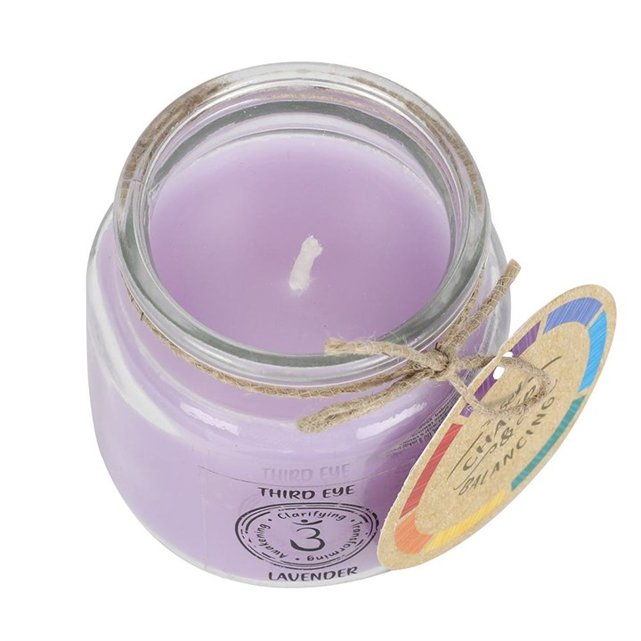 Aromaljus i glas burk med doft av Lavendel (Det tredje ögat)