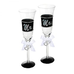 Mr & Mrs champagneglas