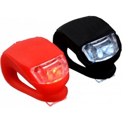 LED cykellampor 2-Pack cykelbelysning i silikon röd och svart
