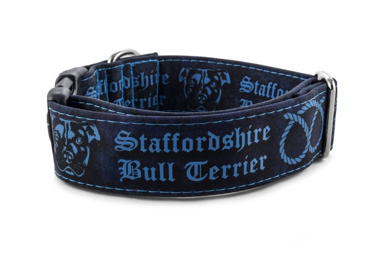 Hundhalsband Staffordshire Bull Terrier Blå