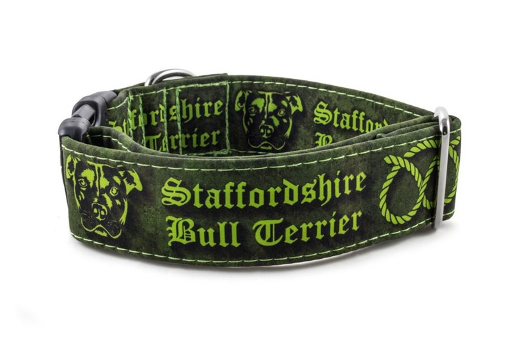 Hundhalsband Staffordshire Bull Terrier Grön
