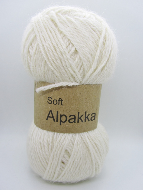Soft Alpakka från Cewec, 60% Alpacka & 40% Akryl, Vit nystan fg 10.