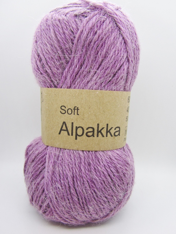 Soft Alpakka från Cewec, 60% Alpacka & 40% Akryl, Ljung nystan fg 15.