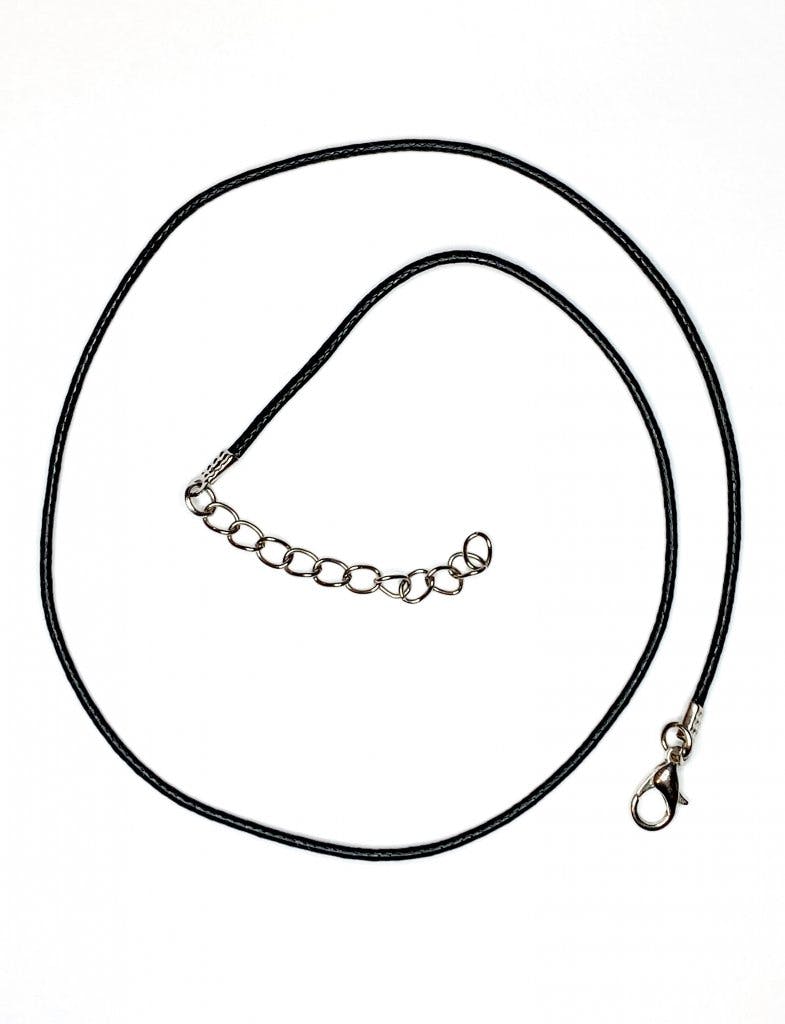 Halsband, Svart snöre ca 45,8 cm 2mm, 1 styck