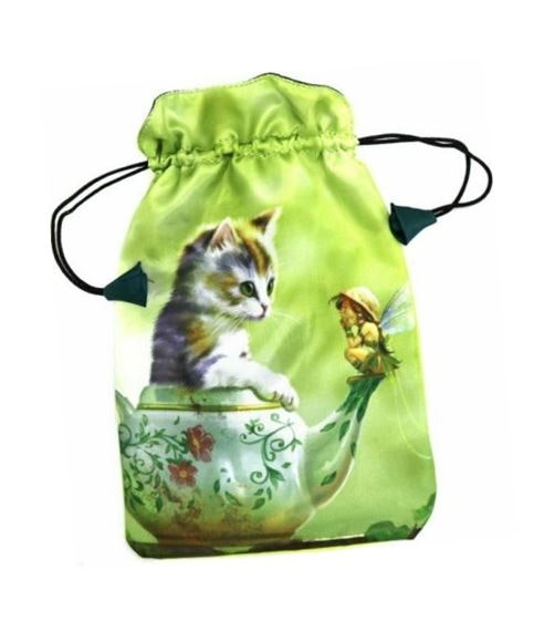 Tarotpåse Fantasy Cat Bag (satäng)