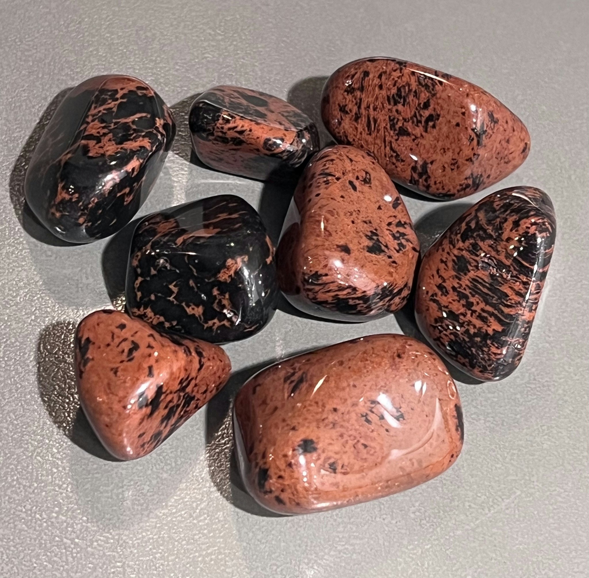 Obsidian mahogny trumlad ca 25-40mm 1 st