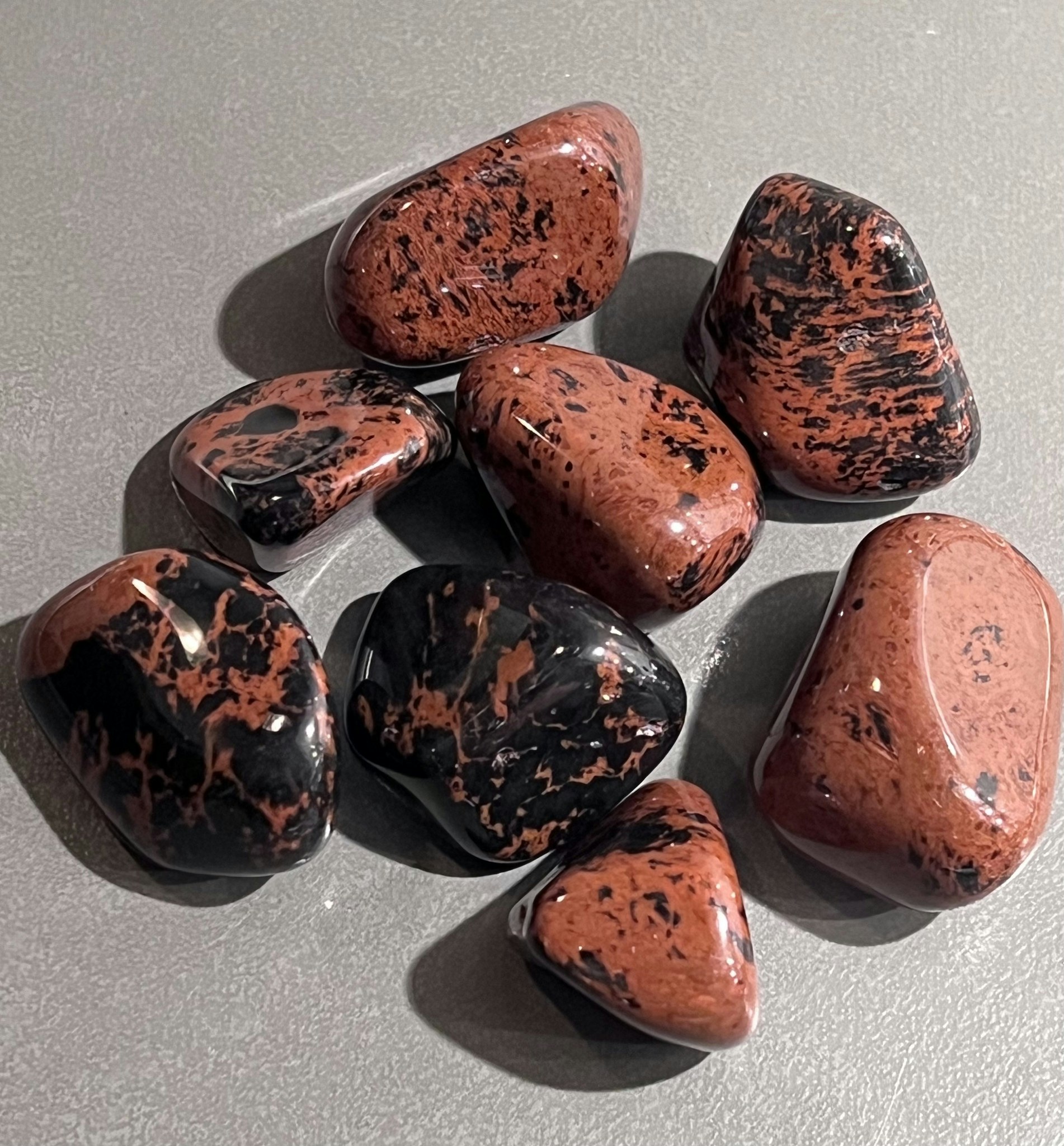 Obsidian mahogny trumlad ca 25-40mm 1 st