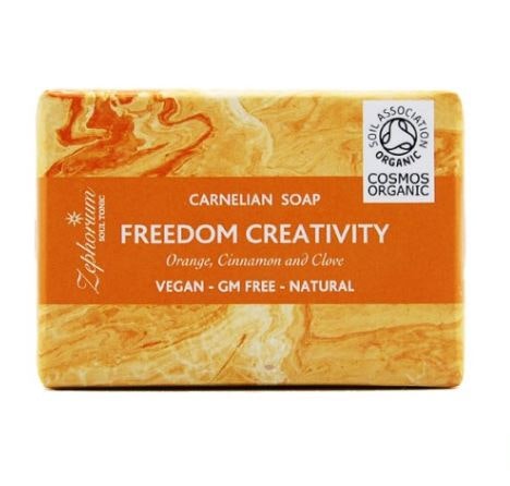 Zaphorium Organic Aromatherapy Vegan Soap 90g  - Freedom Creativity (Carnelian)