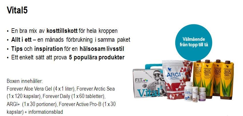Vital5™ Baspaket inkl 5 produkter med Aloe vera Gel